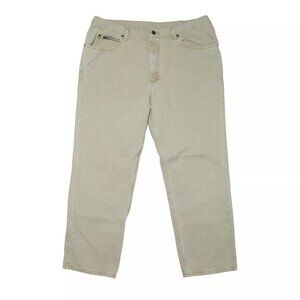 Vintage Lee Relaxed Fit Straight Leg Denim Jeans Men's Size 42x30 Beige Tan